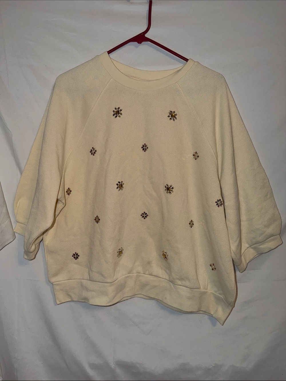 ON-34TH Cream Embellished Sweatshirt